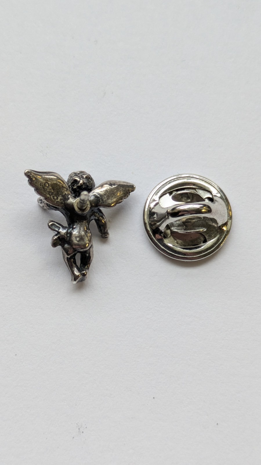 Vintage 925 Sterling Silver Cherubim Angel Pin