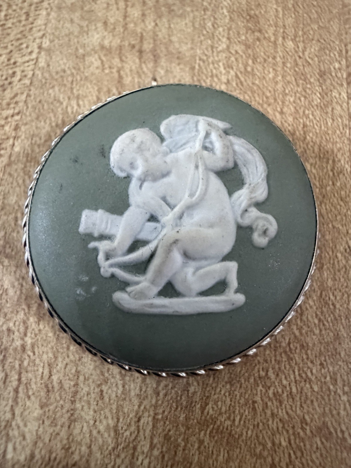 Sterling SILVER Van Dell Vintage Cameo Brooch