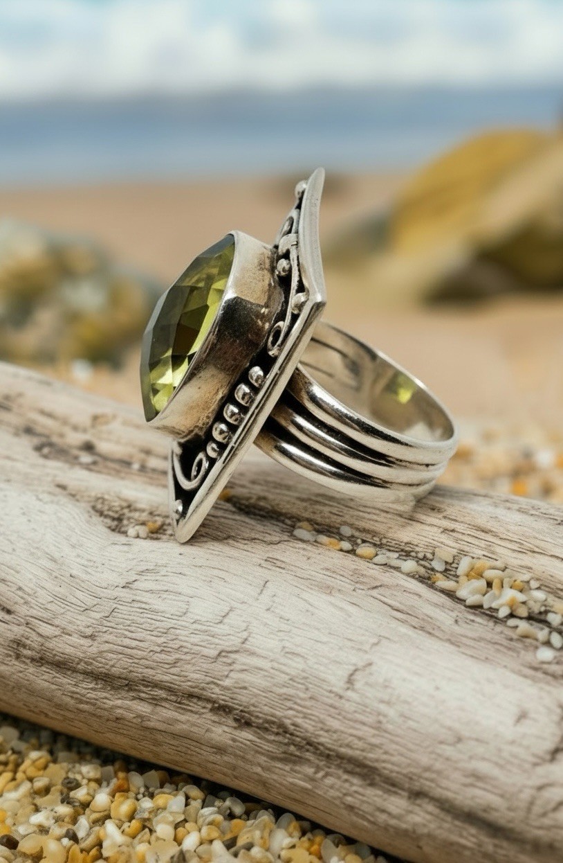 Vintage Nicky Butler Lemon Quartz RAJ Limited Addition Retired Ring Size 8