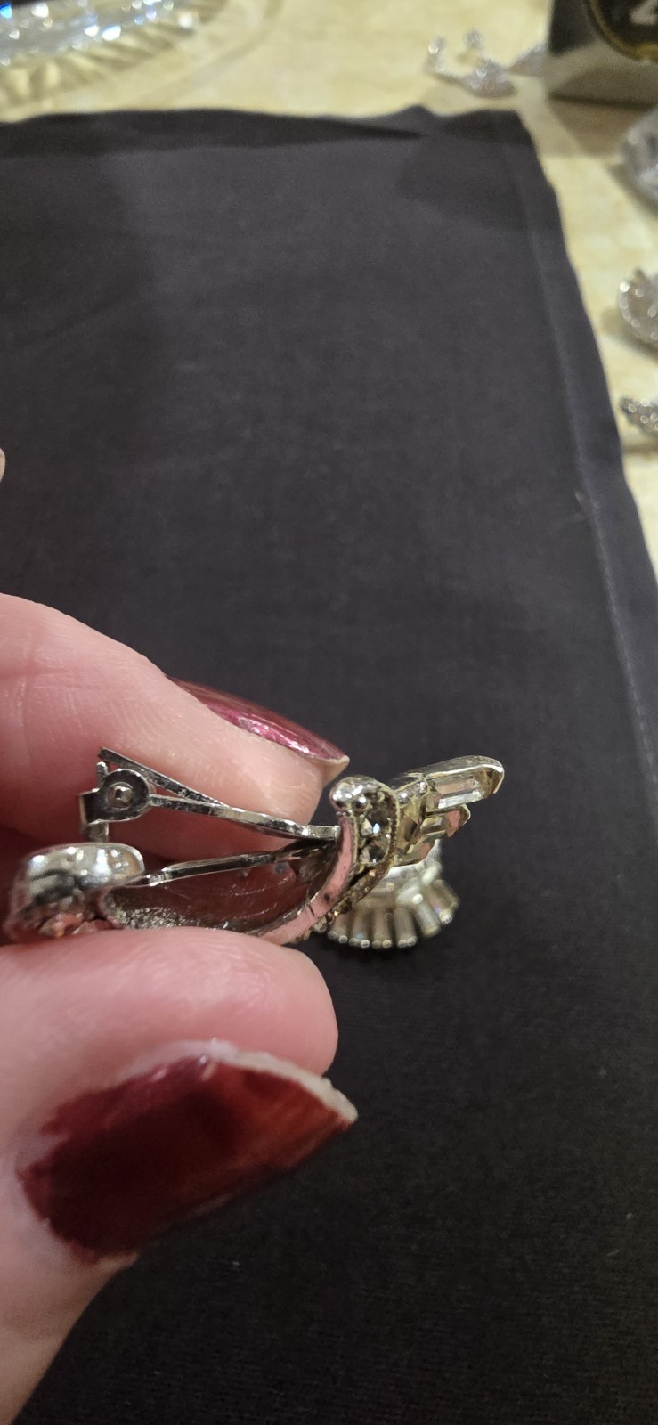 Bogoff Clip On Rhinestone Earrings