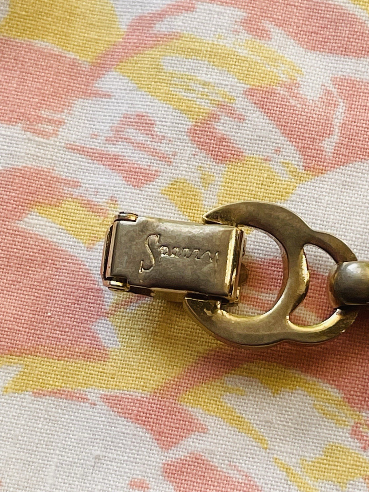 Signed Vintage Sperry Chunky Link Bracelet Golden Glam 1970’s 1980’s Retro Heart
