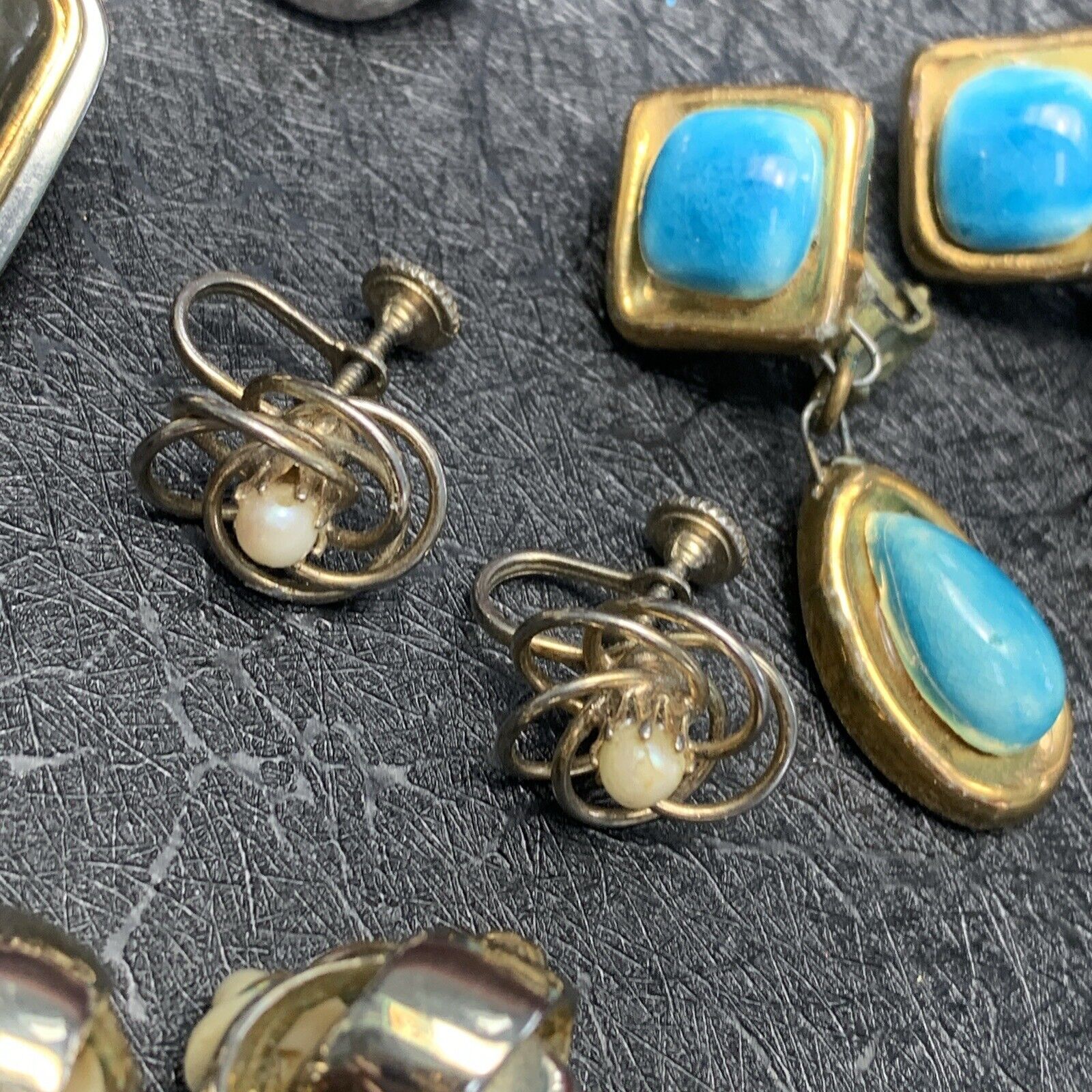 Wearable Vintage Clip Earring Lot Assorted 8 Pairs As Shown
