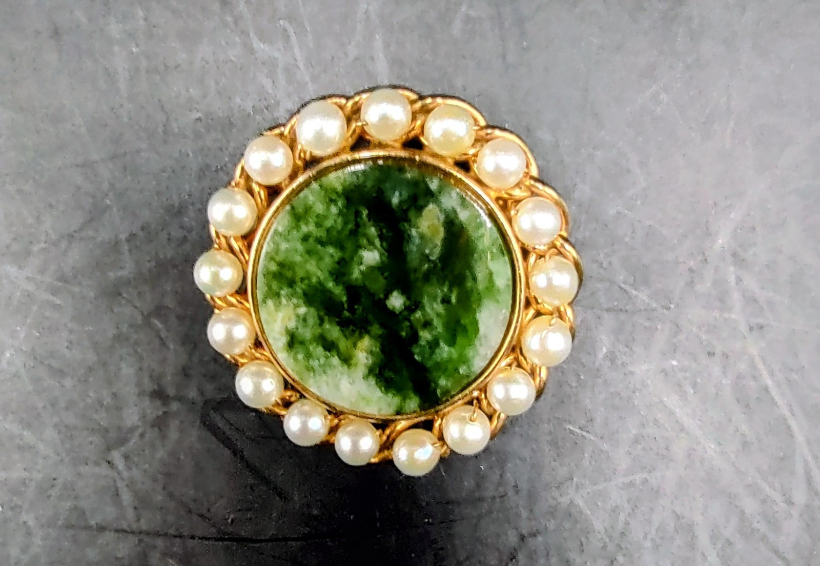 MCM 1/20th 12K GF Binder Brothers “Jade” And “Pearl” Brooch