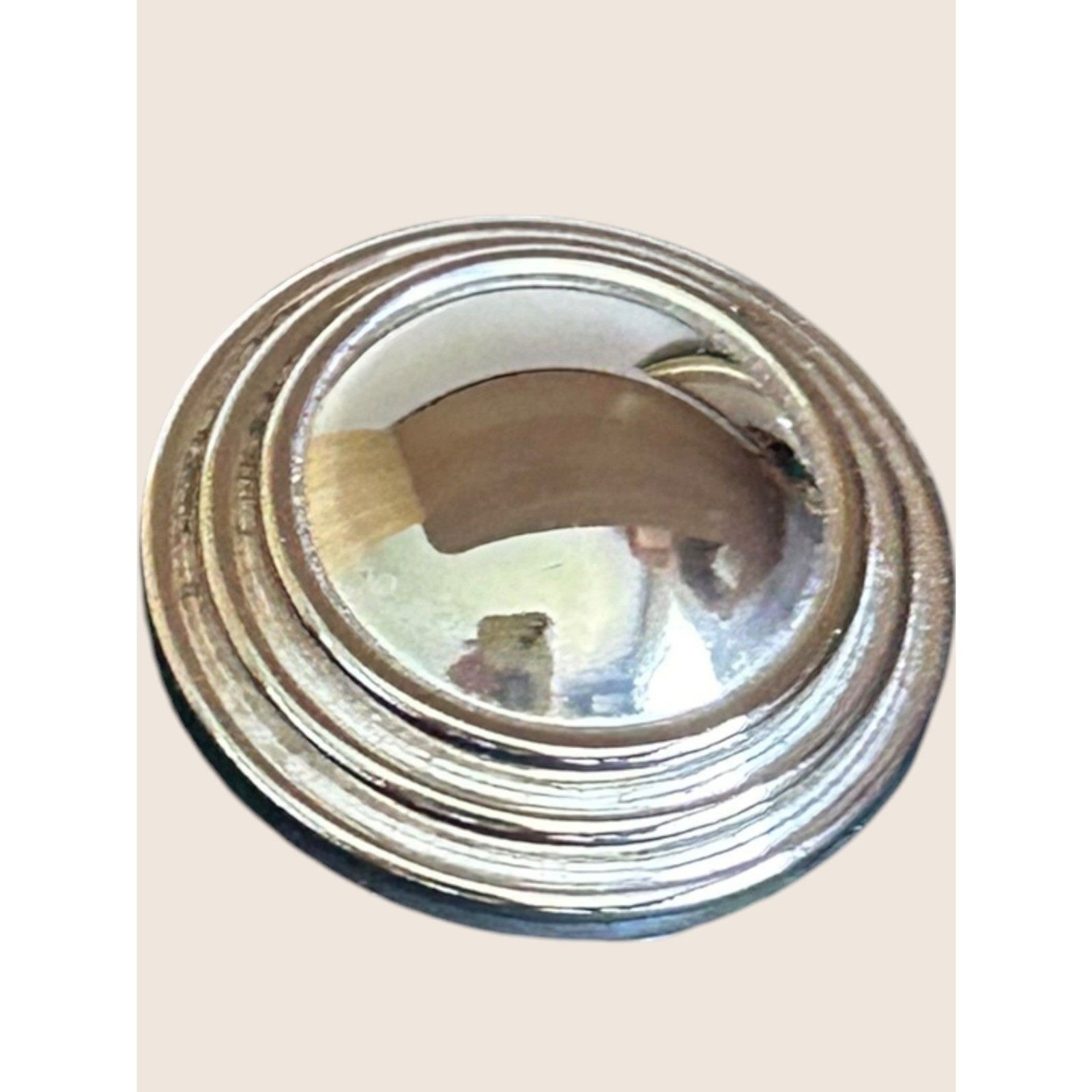 ✨ VTG SINGLE REPLACEMENT CLIP ON EARRING CHRISTIAN DIOR SILVER TONE RIBBED DOME