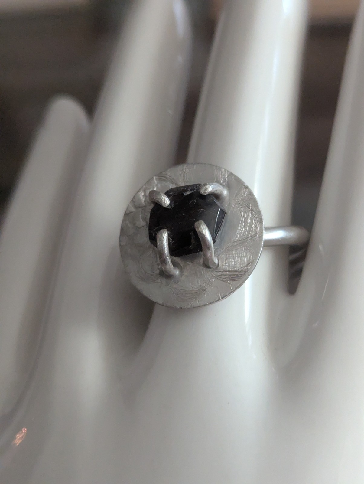 Vintage Silver Modernist Ring 7.5 Freeform Art Sculptural Irregular Handmade