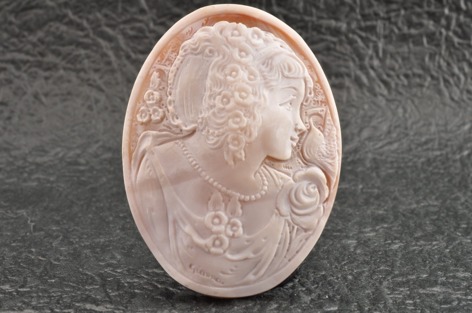 5 items , vintage shell cameo White and brown color (Total 327.0ct) with case.