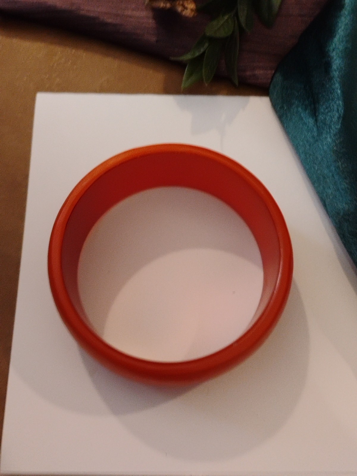 Vintage Orange Candy Toned Thick ACRYLIC/Lucite Bangle Bracelet!