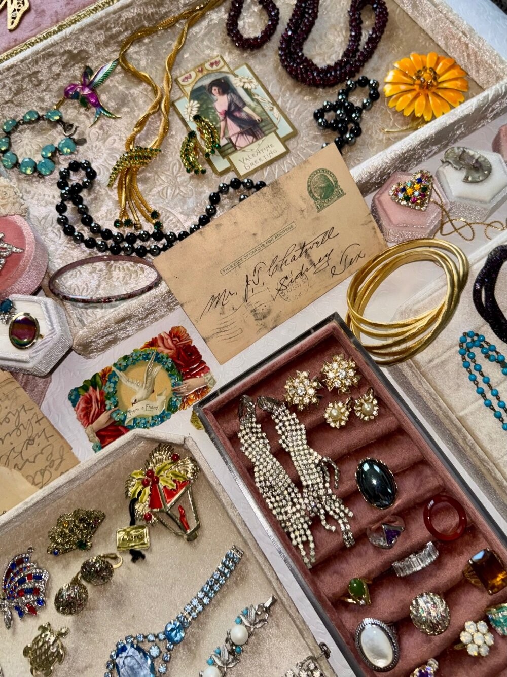 Julianas Art Deco Garnets Kramer Weiss Glowers Vtg SETS Rhinestone Jewelry Lot