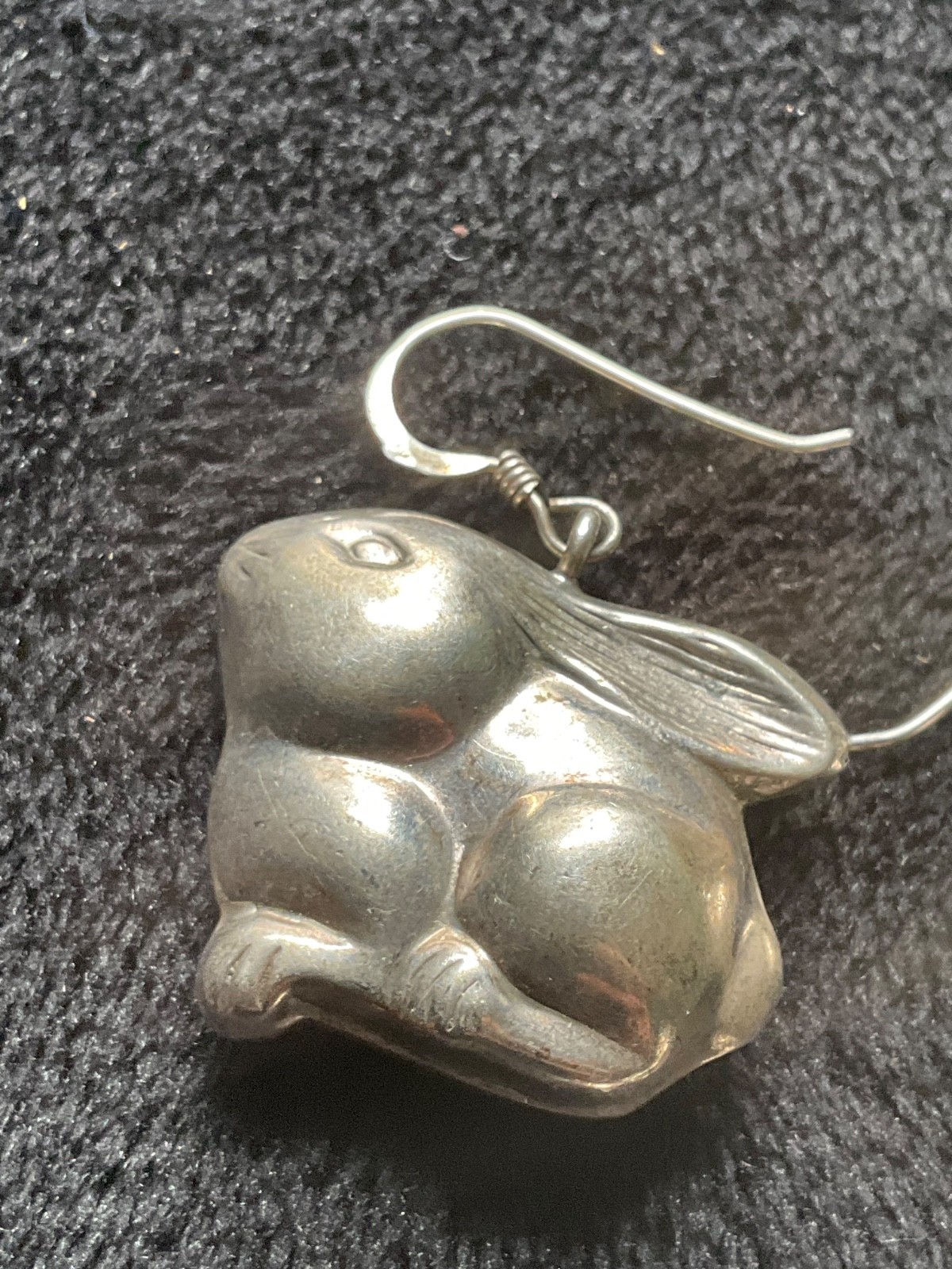 Vintage sterling silver Rabbit pendant and earrings set