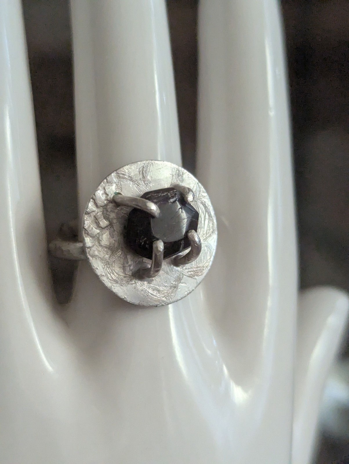 Vintage Silver Modernist Ring 7.5 Freeform Art Sculptural Irregular Handmade