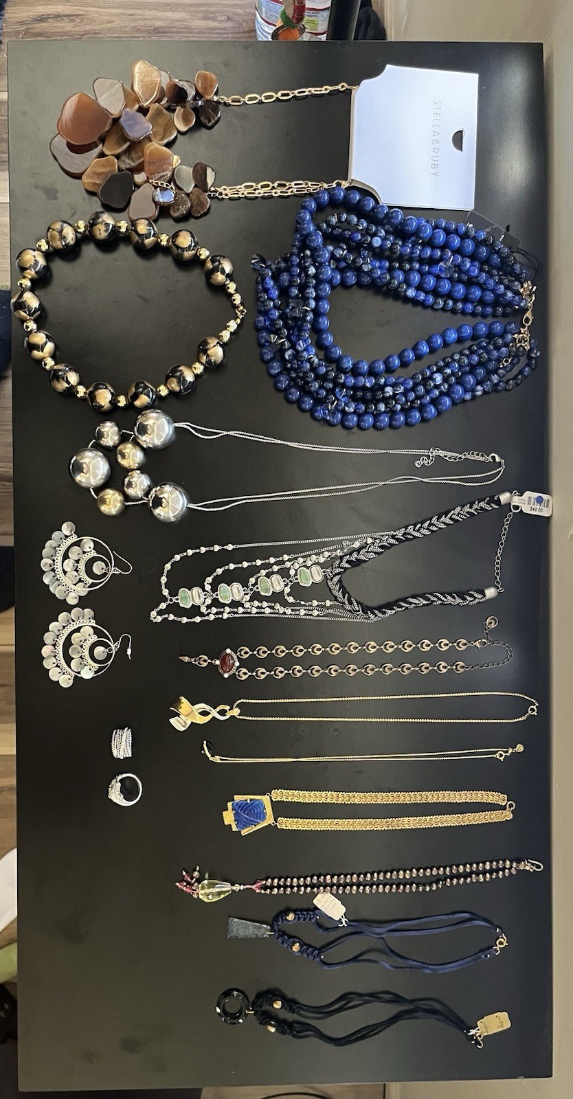 Vintage to Now Costume Jewelry Necklaces Rings Earrings 15 Piece LOT. W/ Case