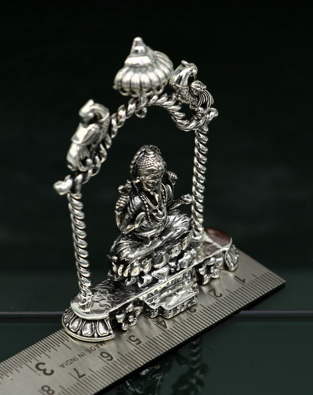 925 pure silver God Ganesha statue, figurine, puja article home temple art05