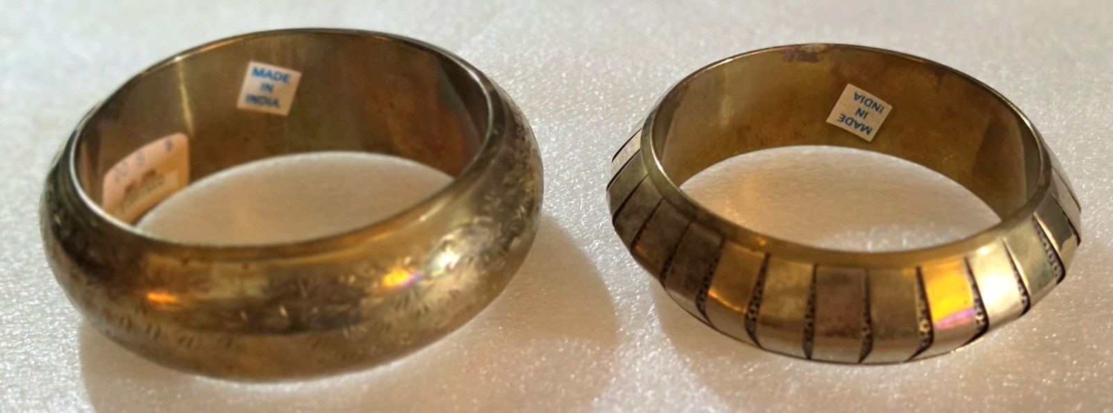 Vintage Made In India Chunky Brass Bangle Bracelet Jewelry Lot
