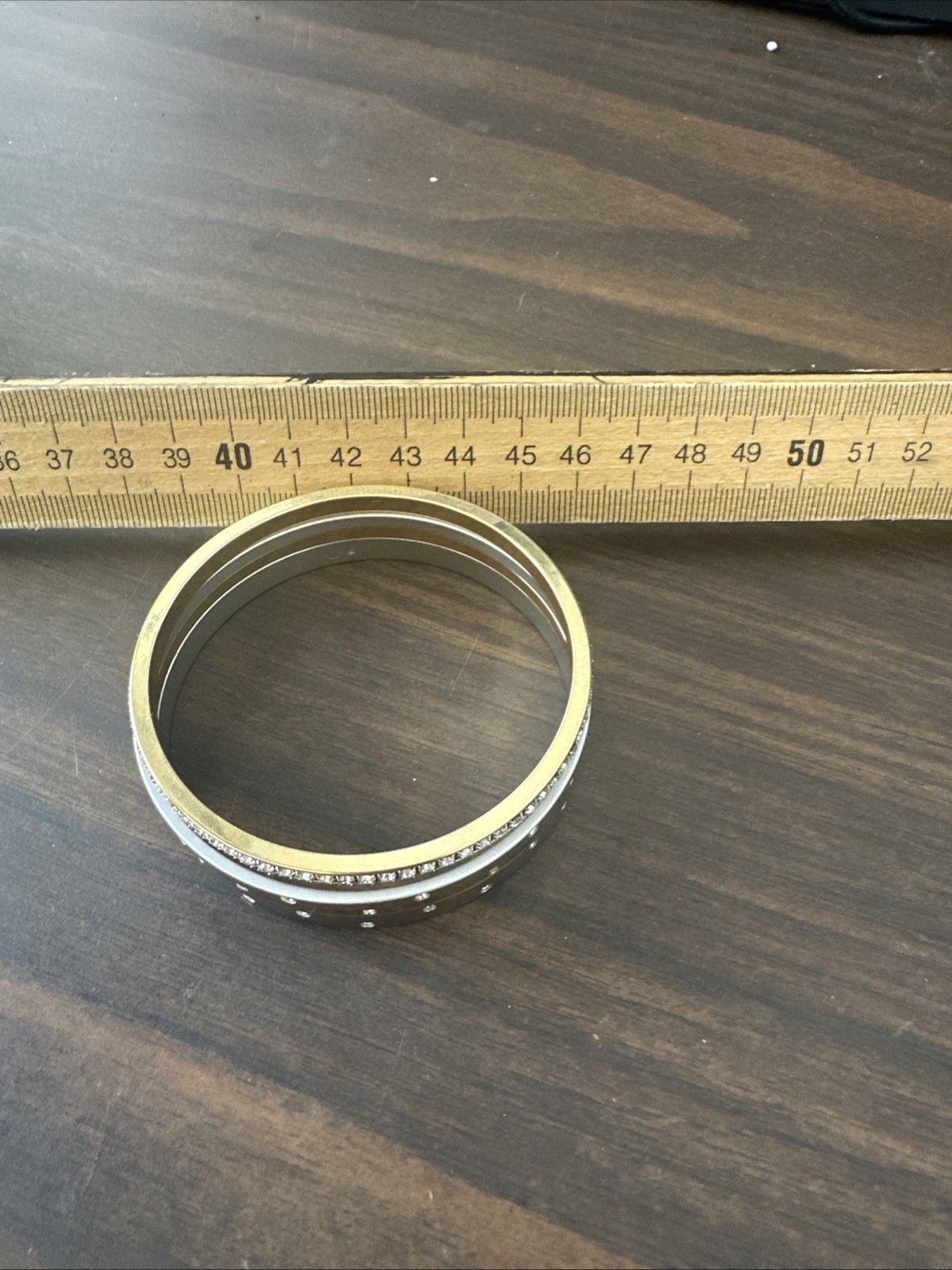 Swarovski Diamond Bangles Gold/sliver cubic zirconia Set of 4 All Signed no box