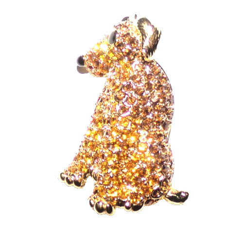 MINTY!! signed TRIFARI TM dog shaped pin with amazing stones-OMG!!