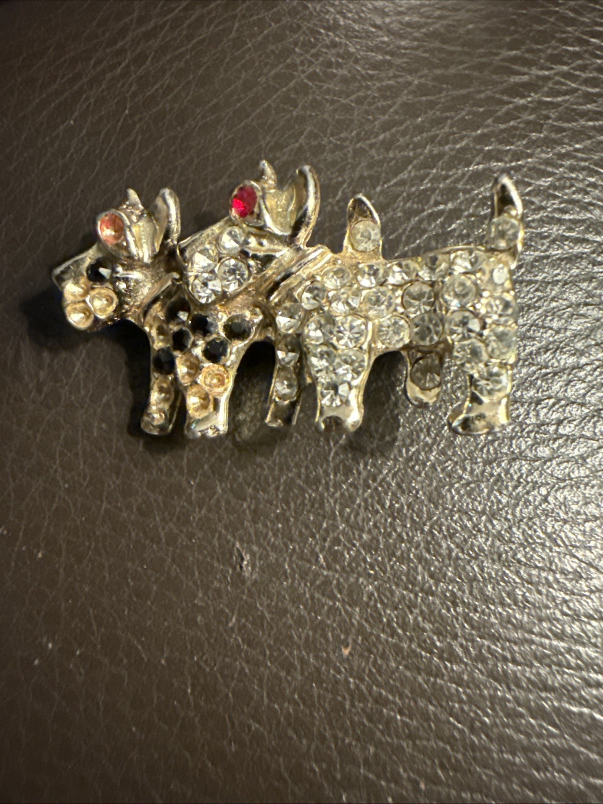 Dog Brooch Signed By Weiss-Rare- Missing Stones. -See Pictures And Description.