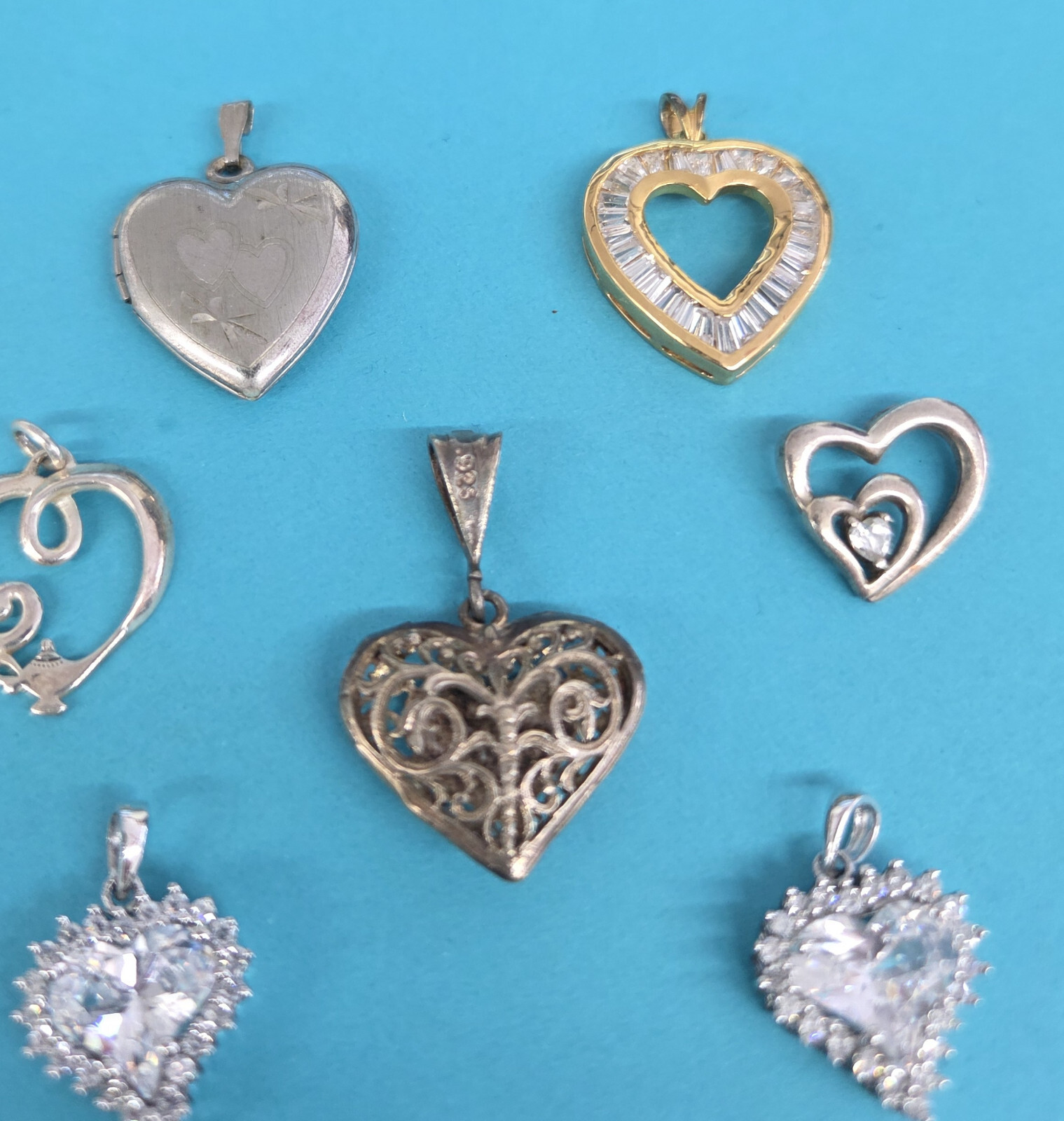 Sterling Silver Heart Shape Design Variety Fashion Charms / Pendants / Locket