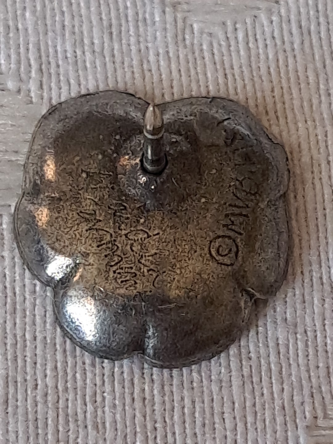 Vintage Designer “(C) MVB” 1984 Signed Pewter Pansy Pin