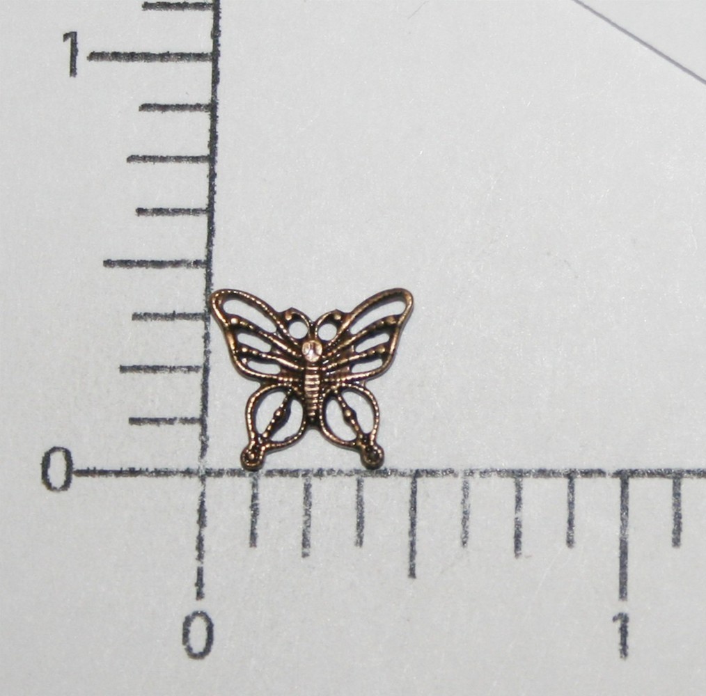 34663 4 Pc Brass Oxidized Small Victorian Butterfly Jewelry Finding