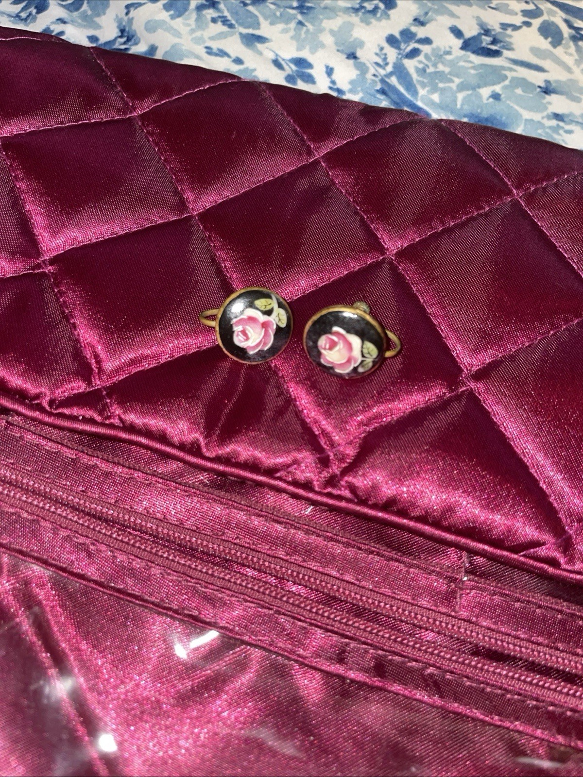 Antique Screw Back Earrings. Very Old And Very Pretty. Roses On Them!