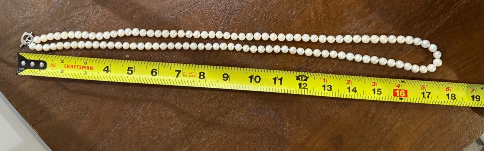 Vintage Hand-Knotted Genuine Freshwater Pearl Necklace 36 in Heart Toggle Clasp