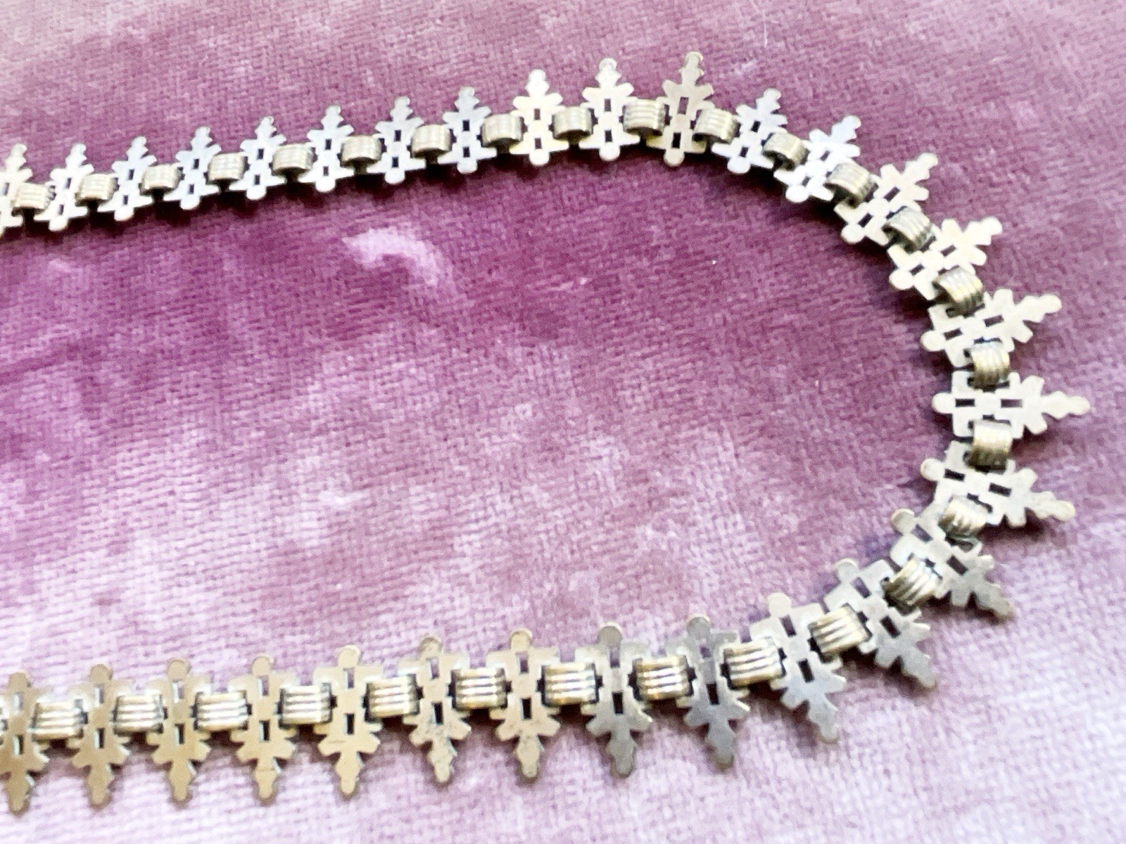 Antique Victorian Gold Filled Fringe Style Chain Necklace Unusual Link