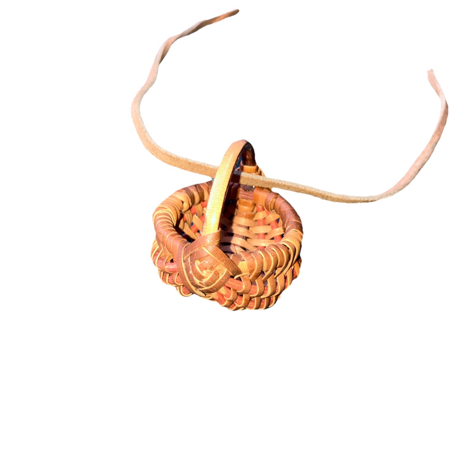 Rare Vintage Handmade Basket Necklace