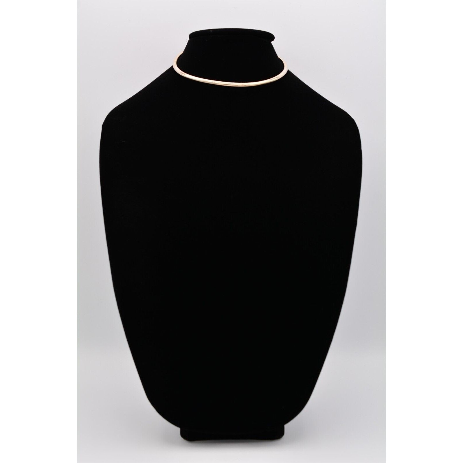 Vintage Choker Necklace Wire Collar Shiny Gold Statement Thick Round NOS 1990s