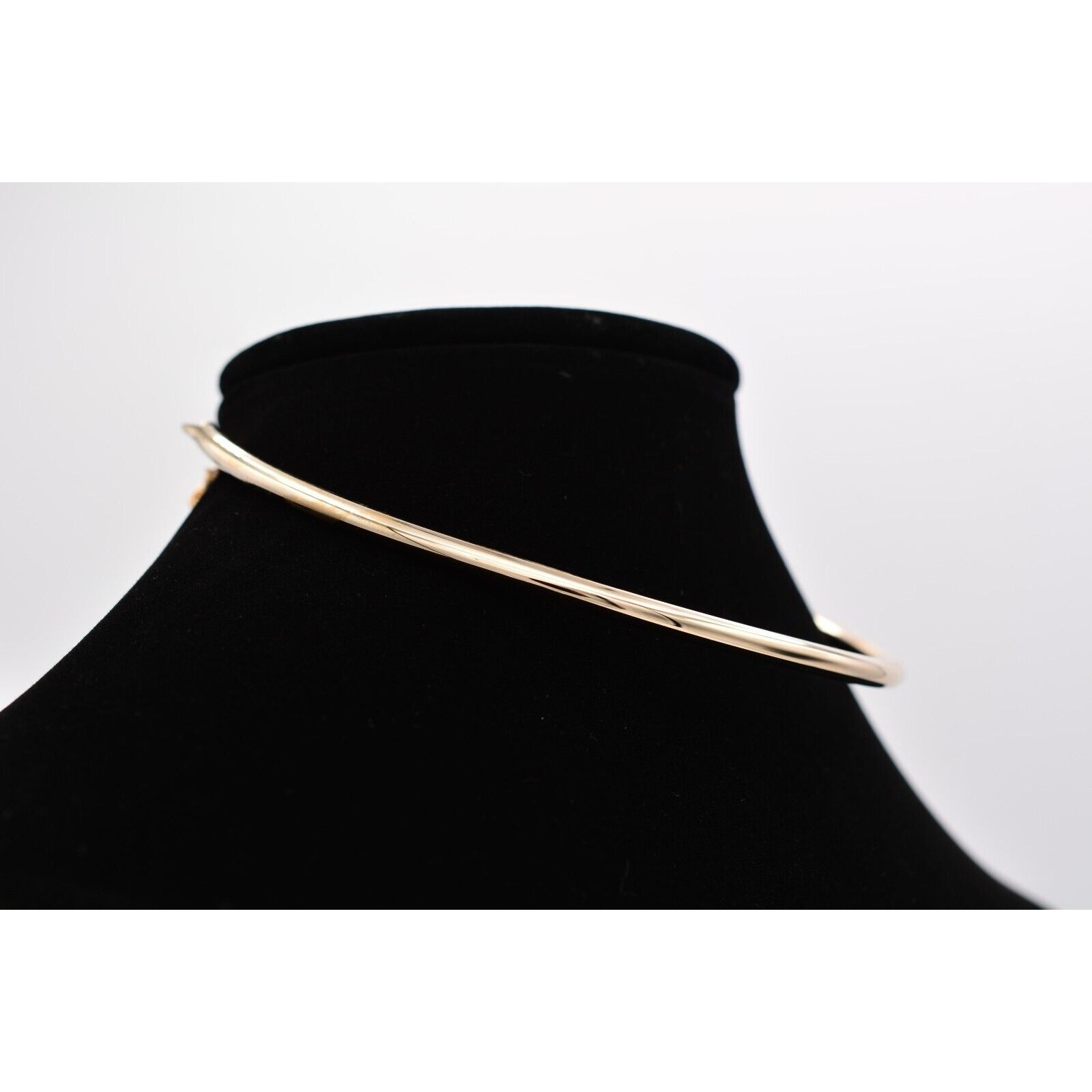 Vintage Choker Necklace Wire Collar Shiny Gold Statement Thick Round NOS 1990s