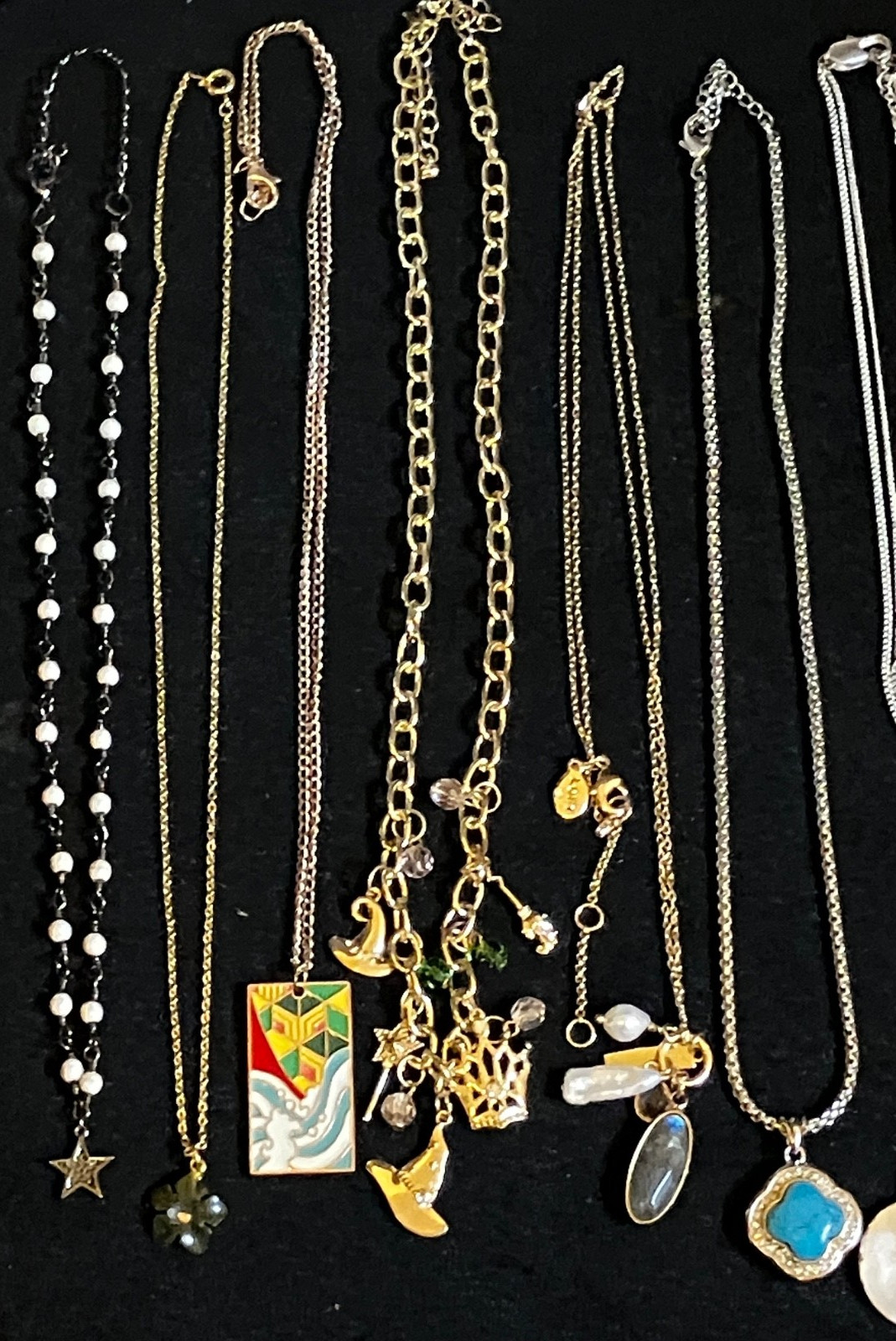 Lot Of 10 Vintage to Now Dainty Pendant Necklaces Jewelry
