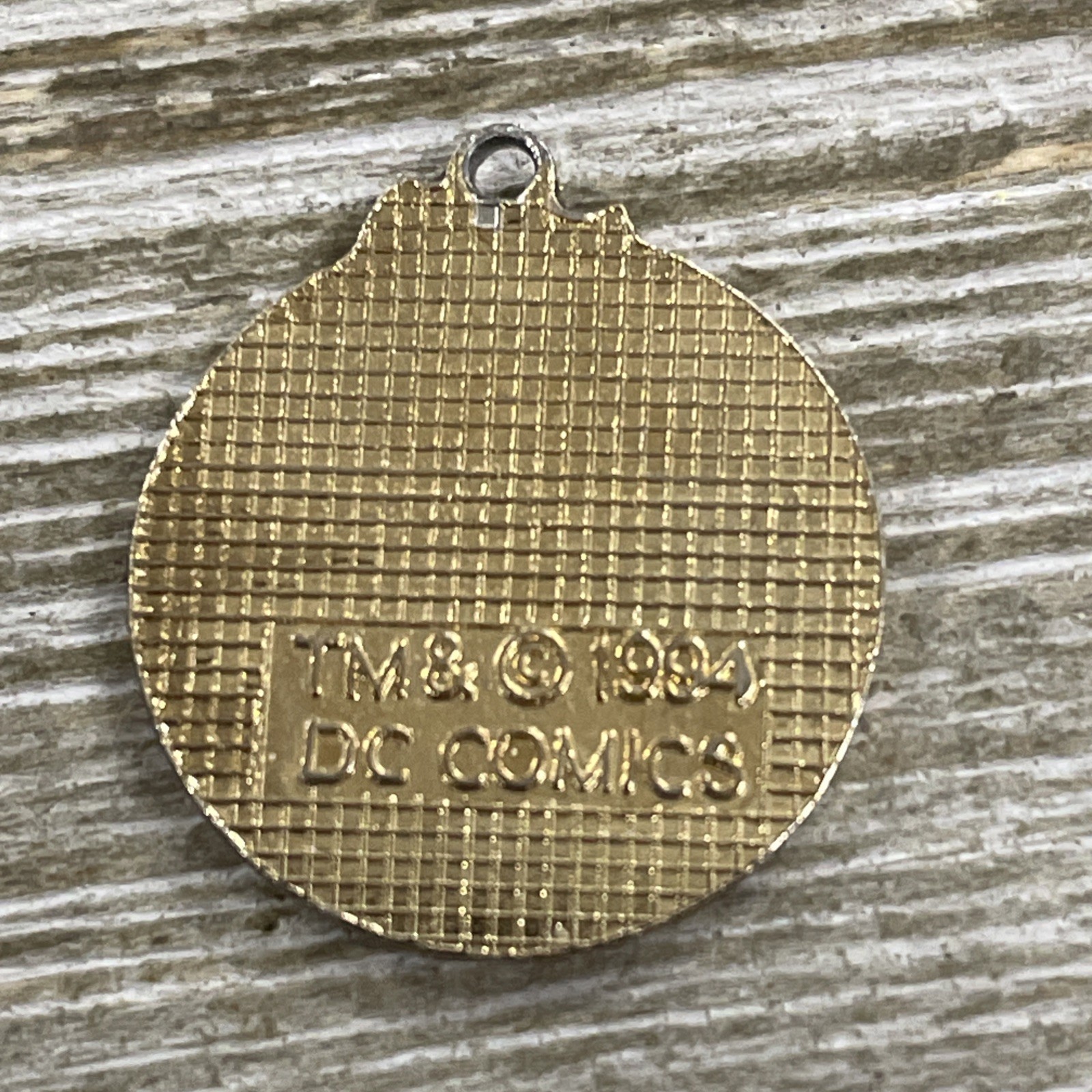 Vintage Gold Toned Small Round 1994 DC Comics Batman Charm Pendant
