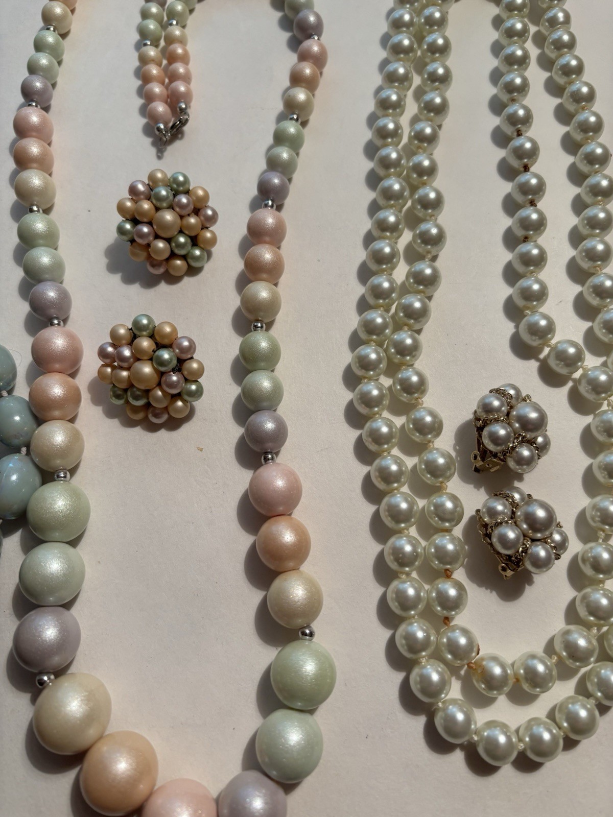 Vintage Beaded Necklace Earrings Lot -10 sets total, Japan, Hong Kong-Beautiful