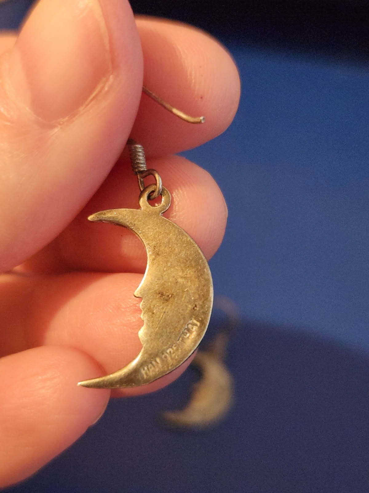Sterling Silver Moon Dangle Earrings