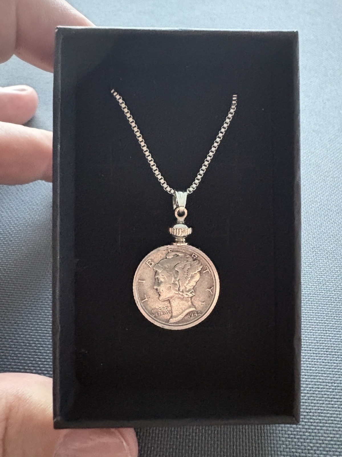 Beautiful Silver Mercury Dime Necklace • Authentic Silver Coin • 20in Adjustable