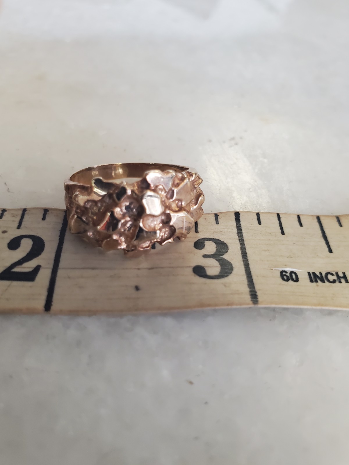 Vintage 14K Gold Plated Nugget Ring Size 6.5