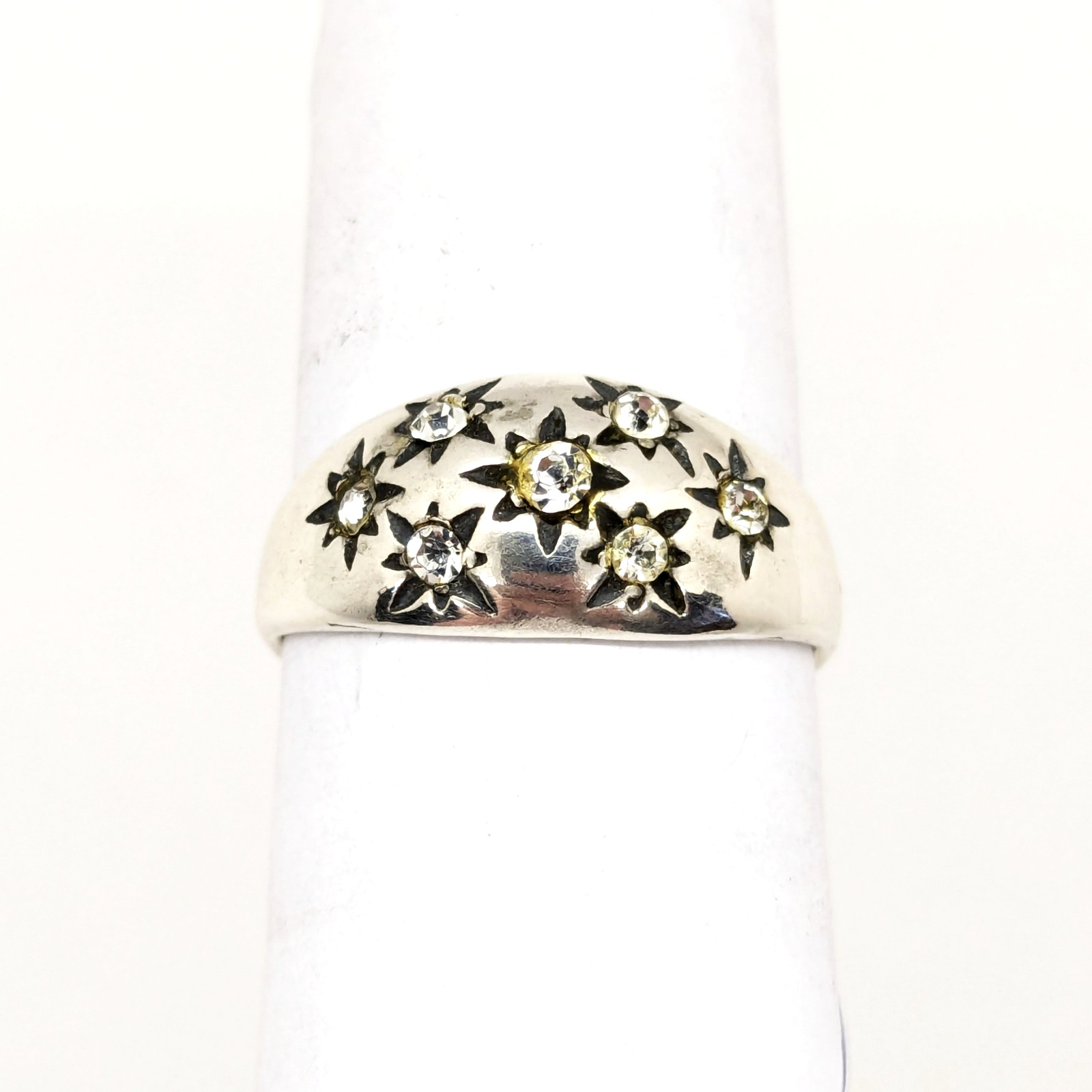 Vintage Elegant RING Silver 925 with Chic Bright Inserts -size: 9US (19mm) | #28