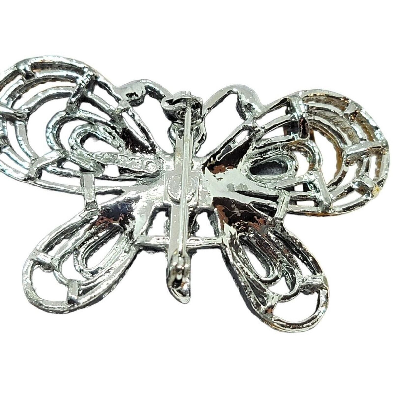 Vintage Brooch Butterfly Gerry’s Light Blue Button Beads Roped Edged SKU 2182