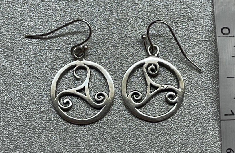 Vintage Celtic Dangle 925 Sterling Silver Earrings