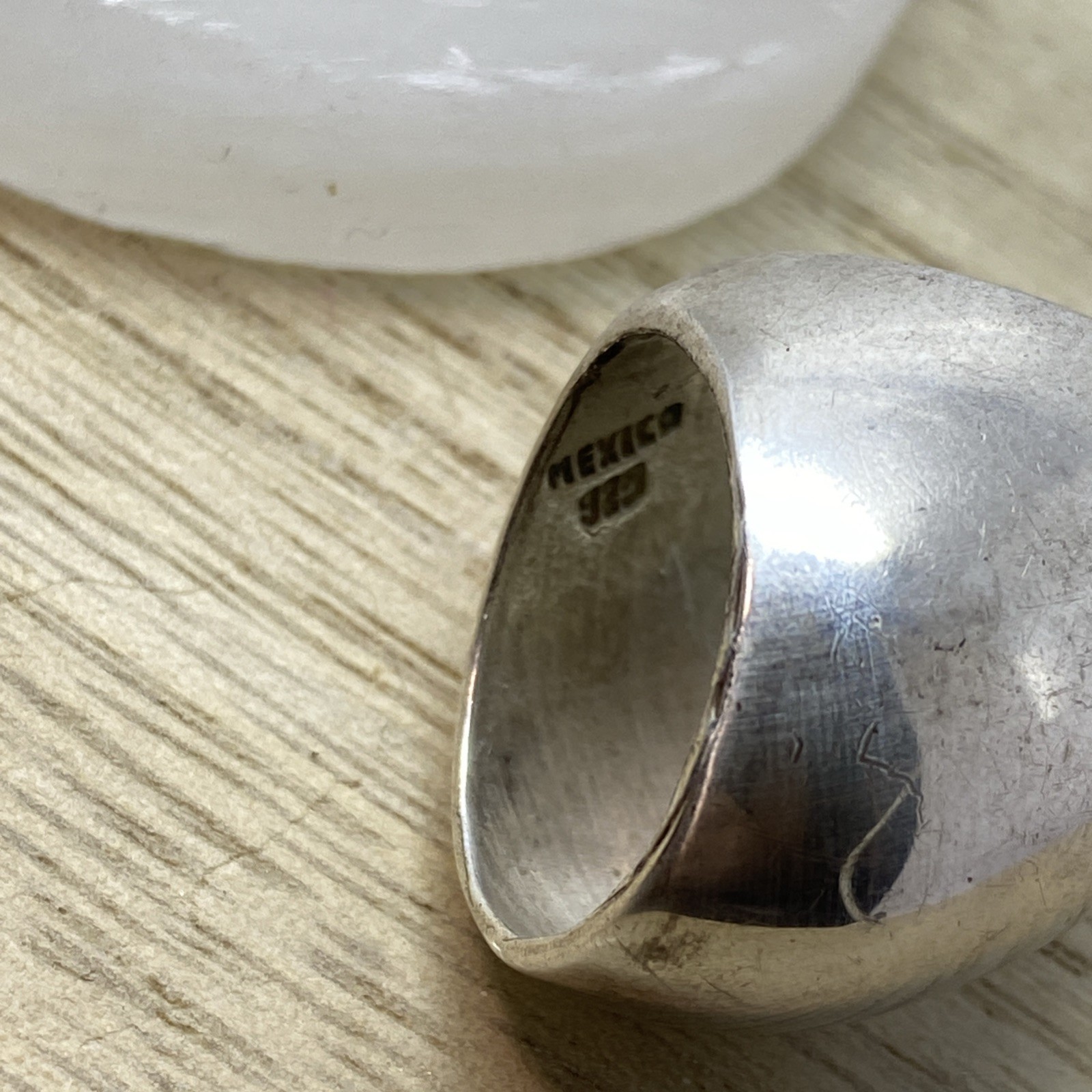 Large Domed Knuckle Ring Sterling Silver Made In Mexico Size 5.5