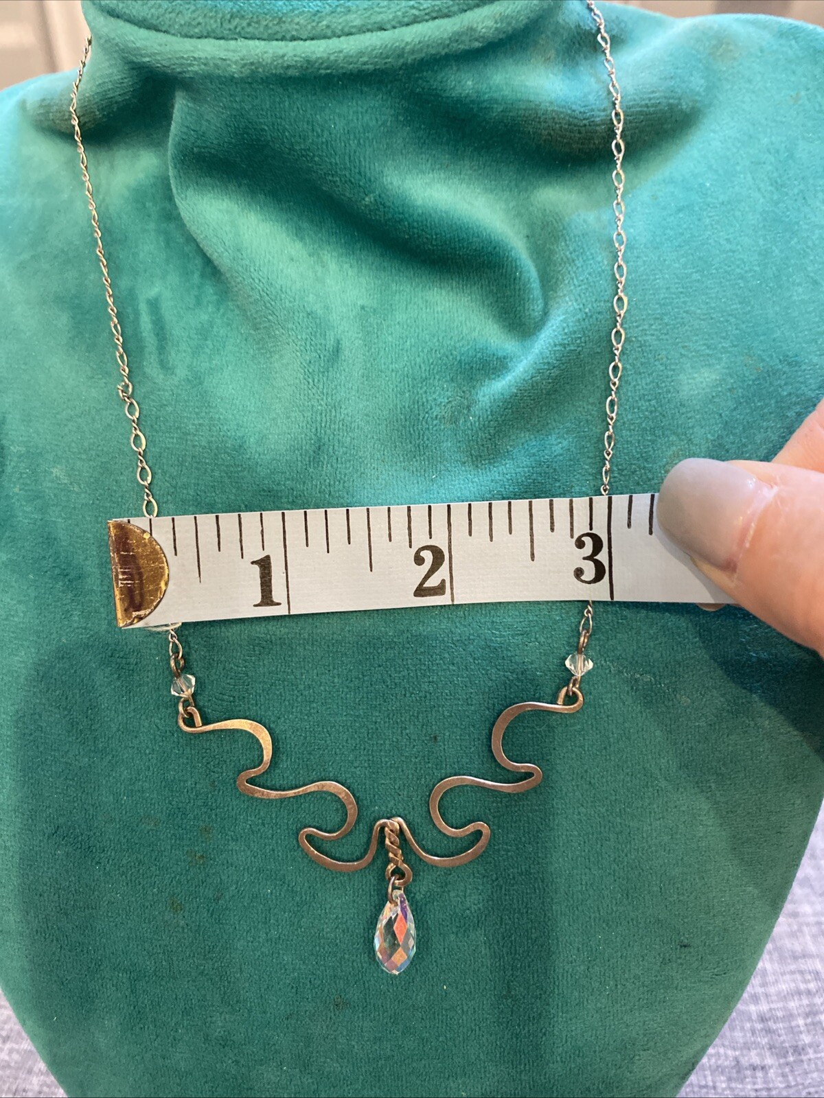 VTG Sterling Silver .925 Signed N/A Aurora Borealis Swirl Necklace 18”