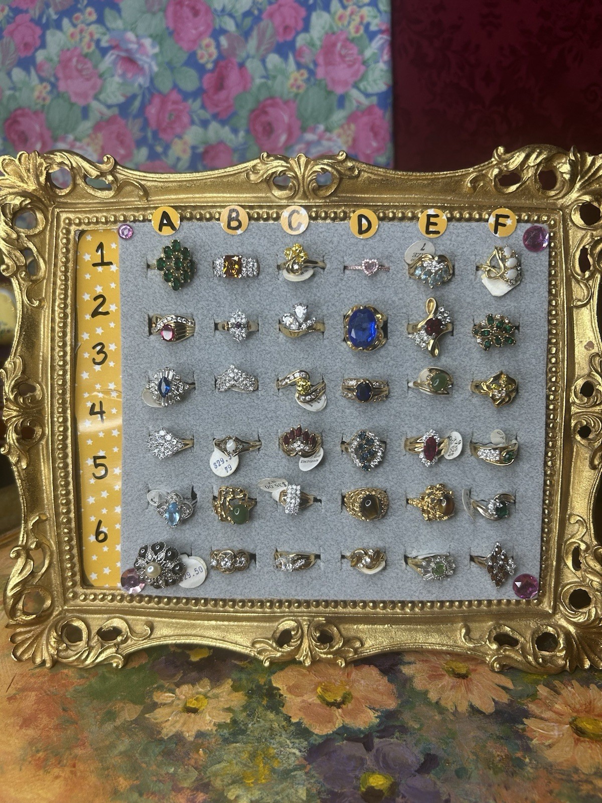 Vintage HGE Ring Lot 36pc New Old Stock w/ Tags Mixed Sizes Reseller