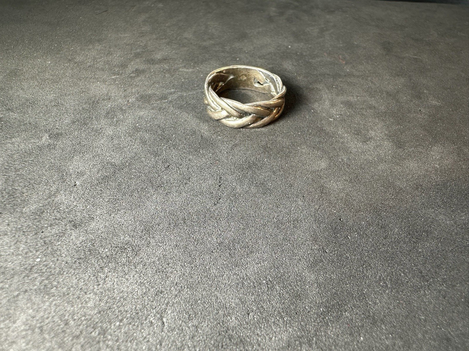 3.93g Vintage Sterling Silver 925 Braided Band Ring Boho Stackable M Size 4.5
