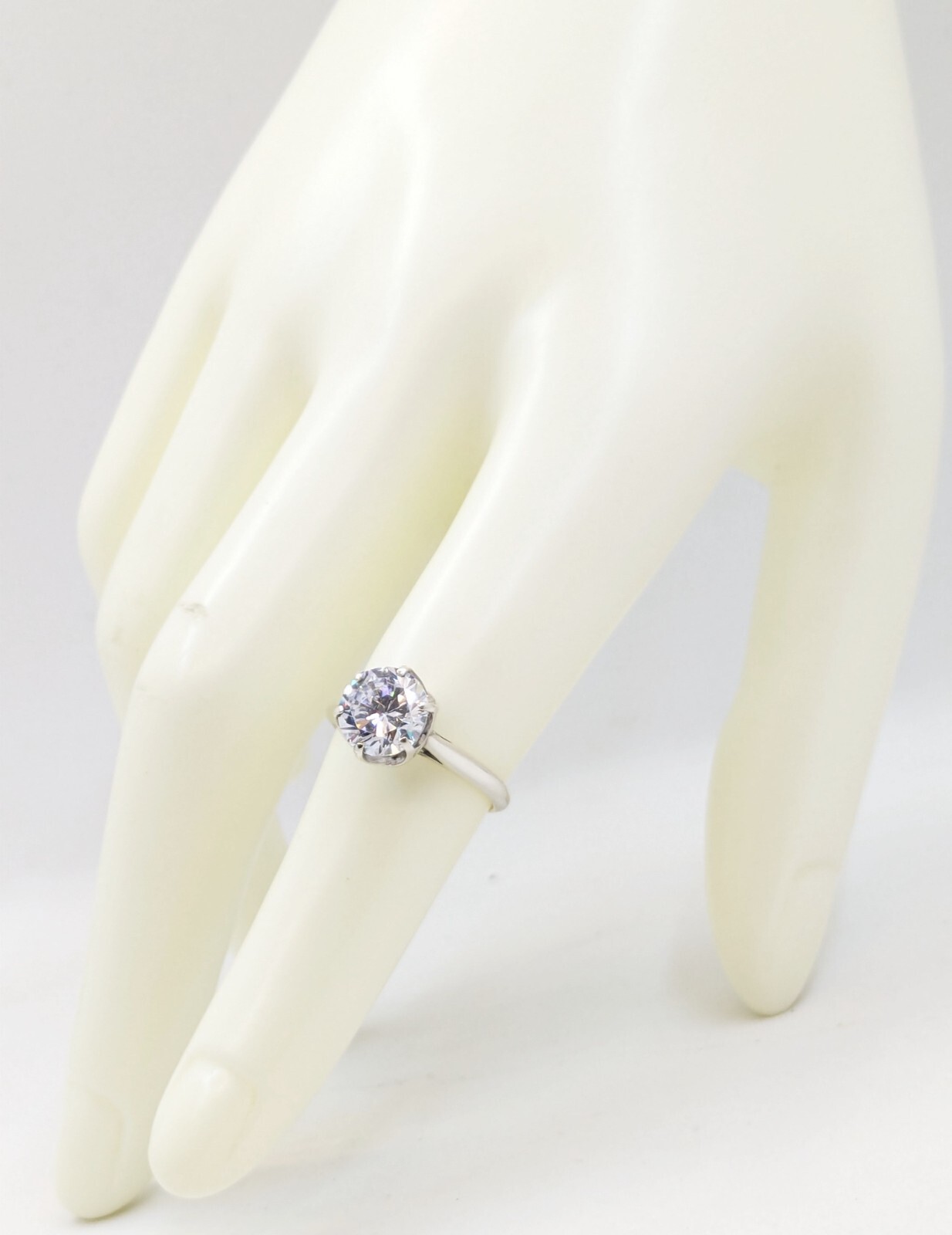 Vintage Luxury RING Silver 925 with Big Bright Stone -size: 6US (16.5mm) | #64