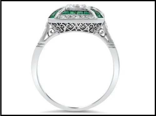 3.85 Ct Art Deco Style Lab Created Diamond Anniversary Wedding 925 Silver Ring