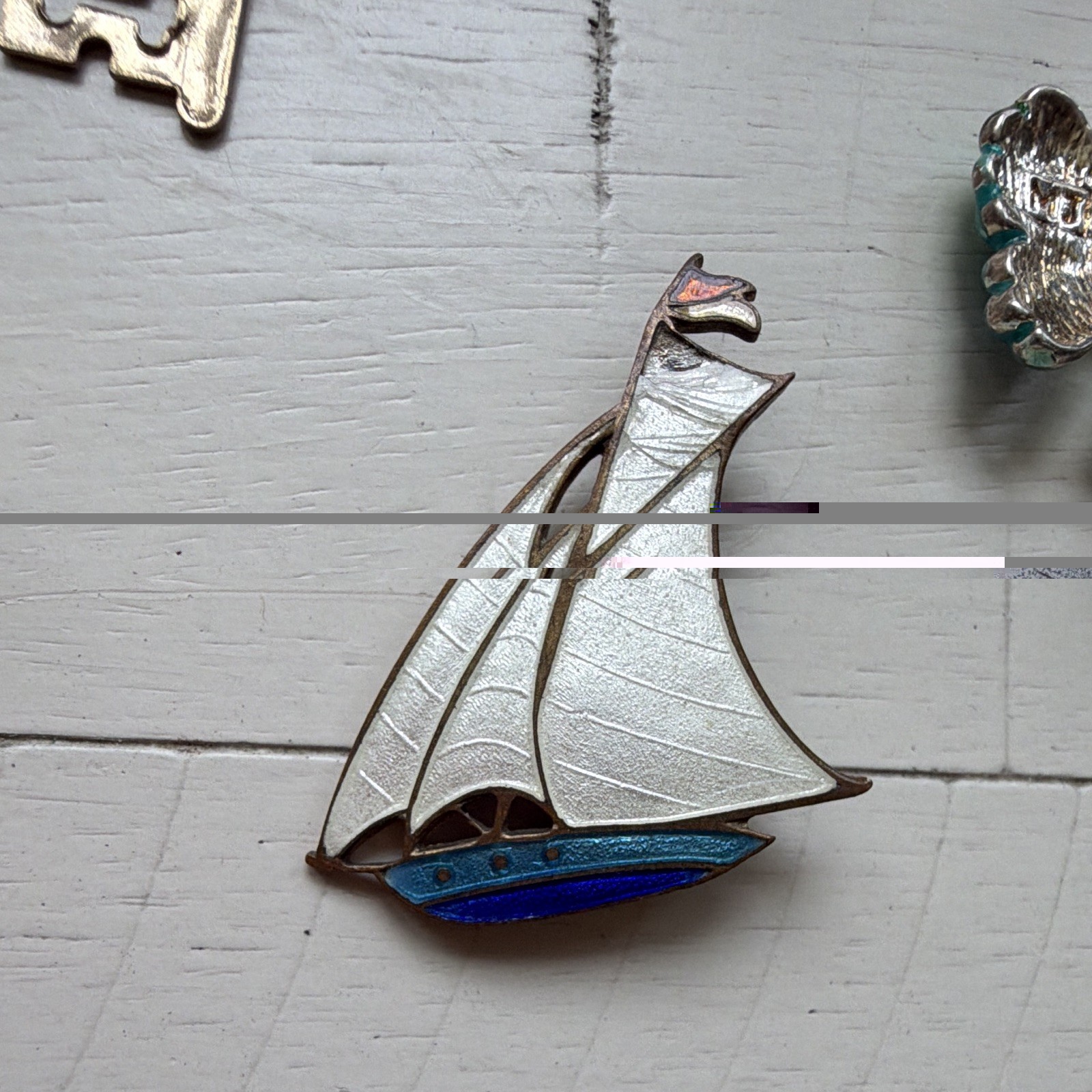 1 vintage David Audette fish pin with 4 other nautical beauties