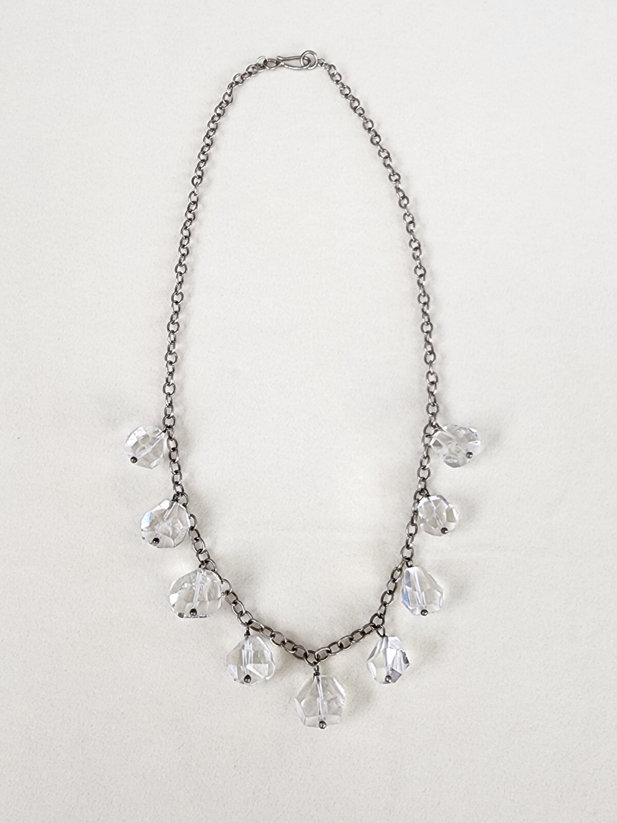 Vtg Crystal Quartz Faceted Briolette 925 Sterling Silver Nickel Free FREE $HIP!!