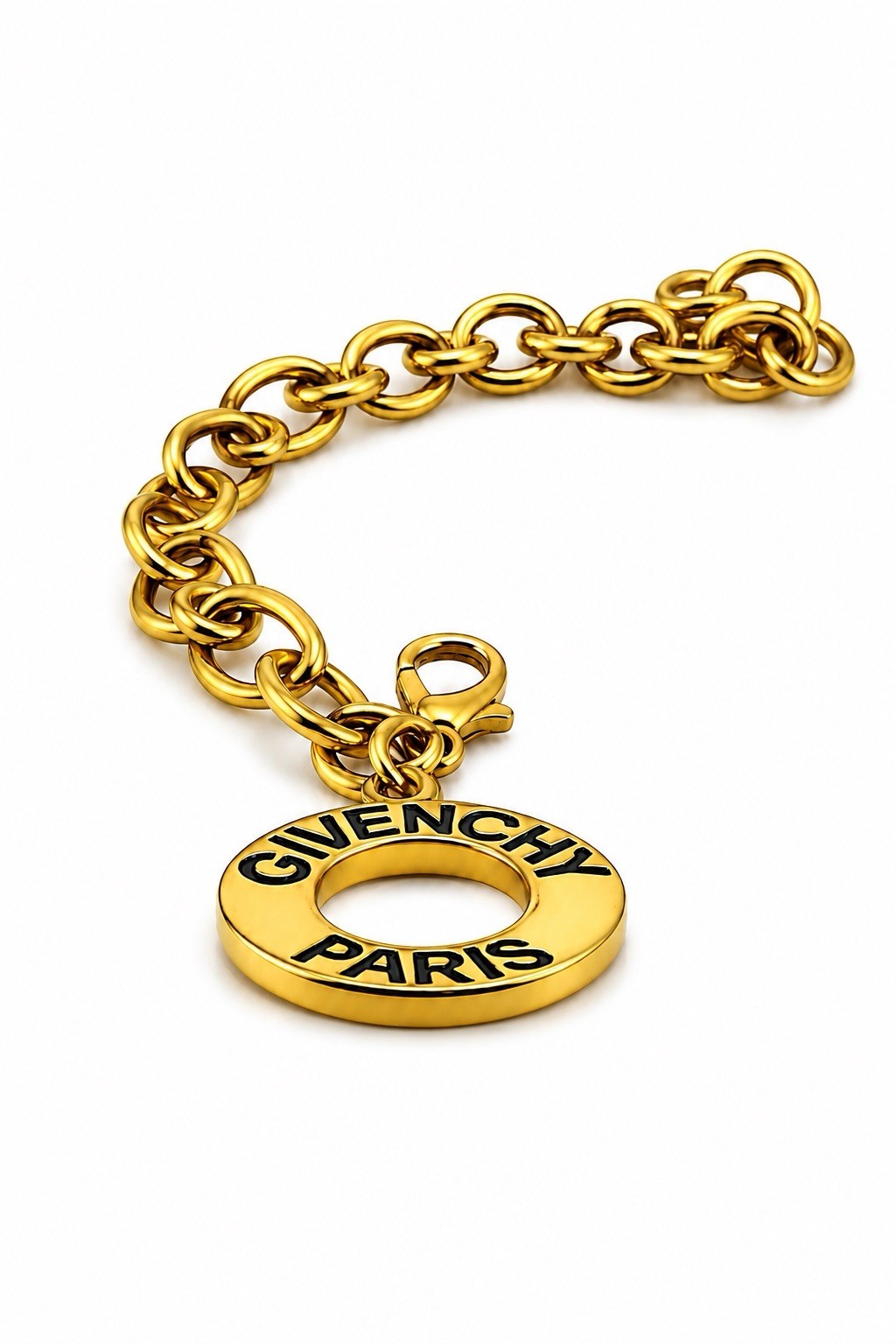 Authentic Givenchy Paris Gold tone charm bracelet PreOwn Excellent Unique Find