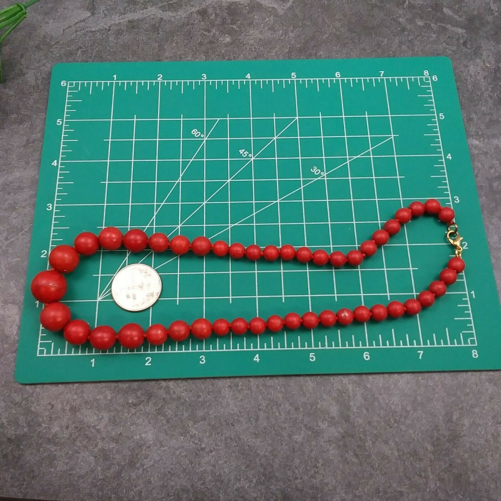 HIGH END *RARE* AMAZINGLY GORGEOUS VINTAGE CHUNKY RED GEMSTONE 18″ NECKLACE!!