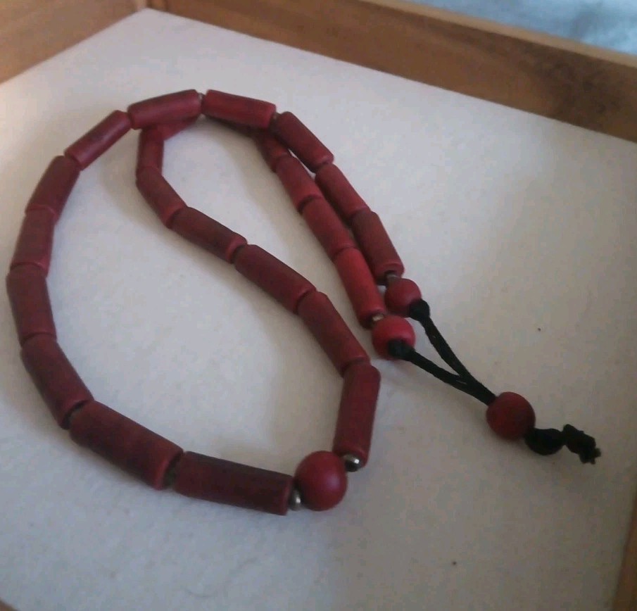 Antique African Trade/Prayer Bead Necklace 26″ Handcrafted Jewelry