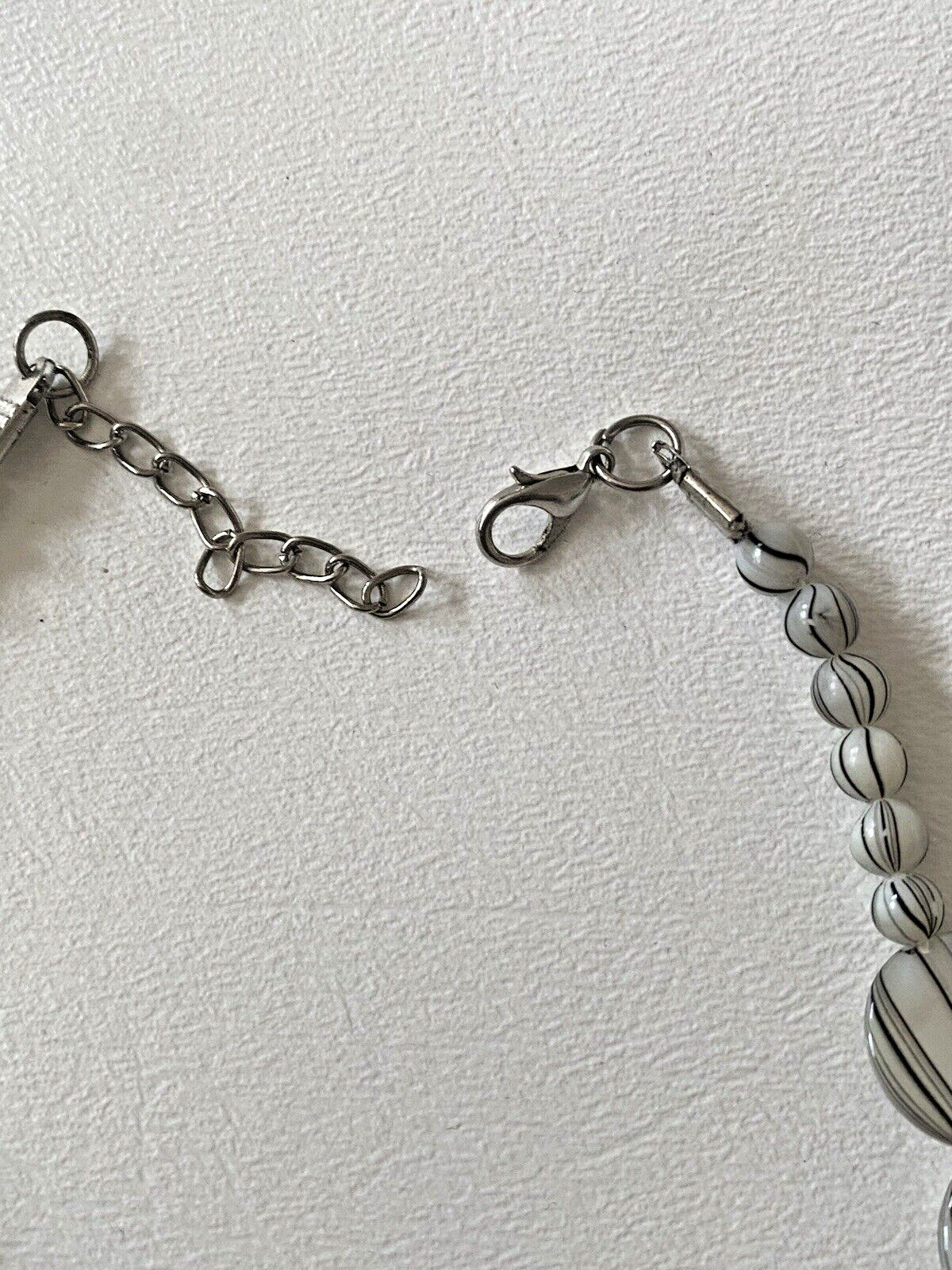 Reversible Vintage Bone Or Stone Bead Necklace – Flat Disk Beads – 18″ Lobster